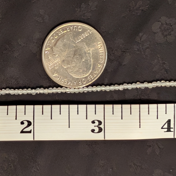 Genuine White Topaz Bracelet 2 mm Faceted White Topaz Beads 925 Sterling Silver - Picture 11 of 12